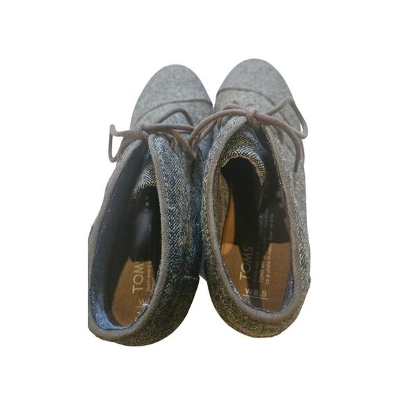 TOMS Desert Wedge Lace-Up Booties Womens Size 8.5 Gray - Picture 5 of 7
